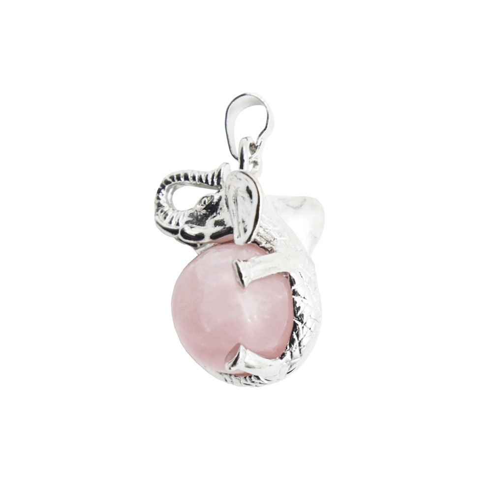 Rozenkwarts hanger met Olifant - Afbeelding 2