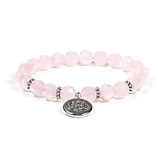 Rozenkwarts met Lotus Mala/armband