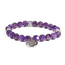 Amethist met Lotus Mala/armband