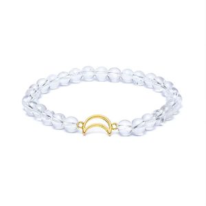 Bergkristal met Maan bedel armband