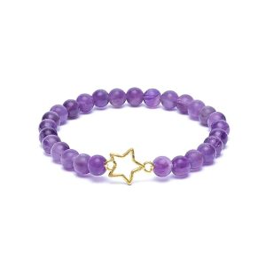 Amethist met Ster bedel Armband