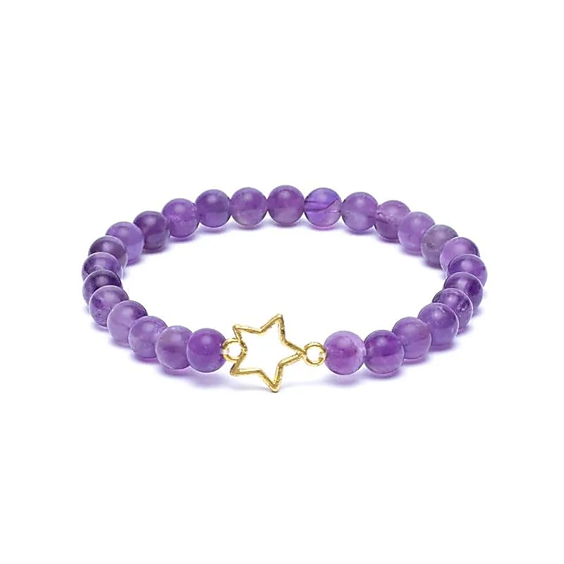 Amethist met Ster bedel Armband