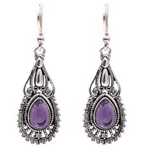 Oorbellen bohemian met amethist