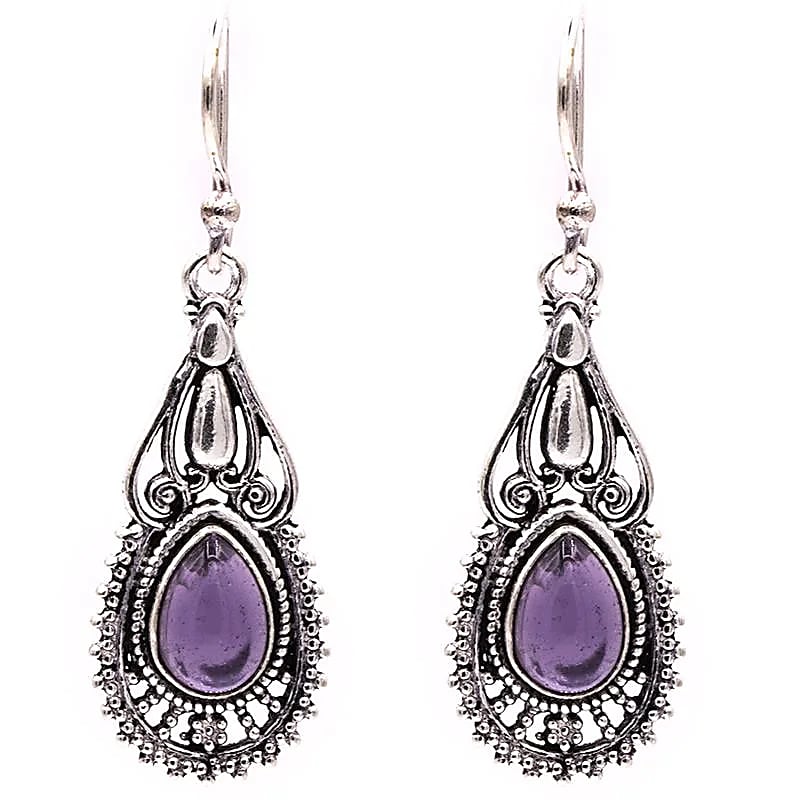 Oorbellen bohemian met amethist