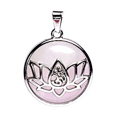 Hanger lotus ohm met rozenkwarts