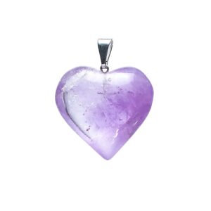 Amethist edelsteenhanger hartvorm