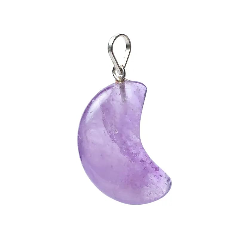 Amethist edelsteenhanger maanvorm